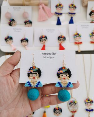 Frida Kahlo Earrings (Pom Pom)