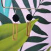 Wood Geometric Drop Earrings - Image 5