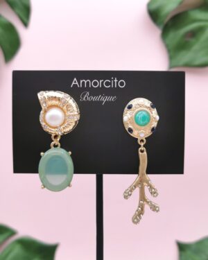 Coral Seashell Drop Earrings