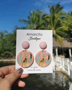 Tropical Girl and Jaguar in the Jungle