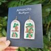 Handmade Polymer Clay Earrings - Tropical Plants on Shelves - Image 7