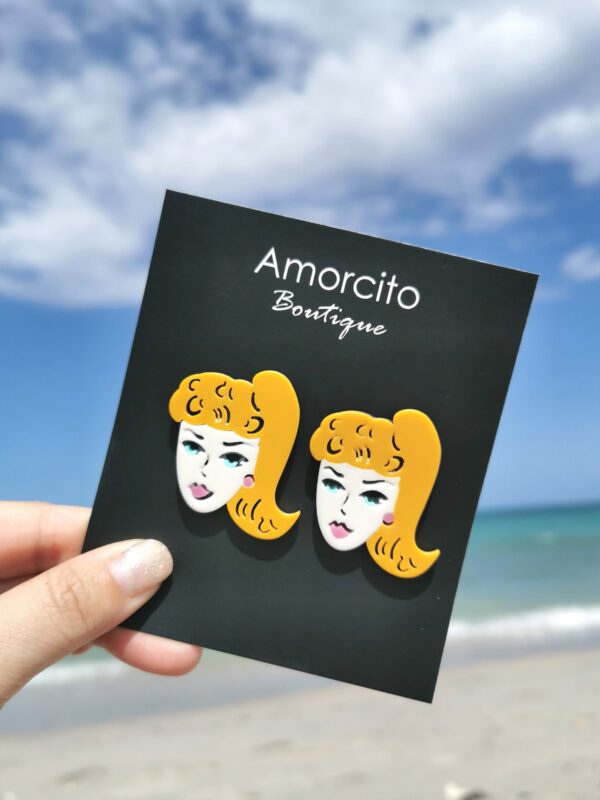 Girl Statement Stud Earrings