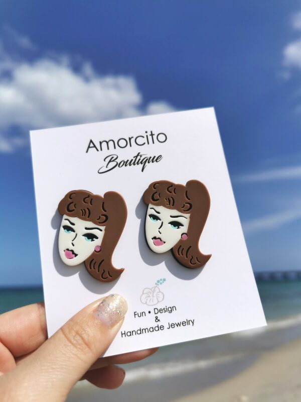 Girl Statement Stud Earrings - Image 6