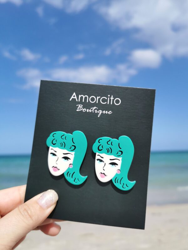 Girl Statement Stud Earrings - Image 4