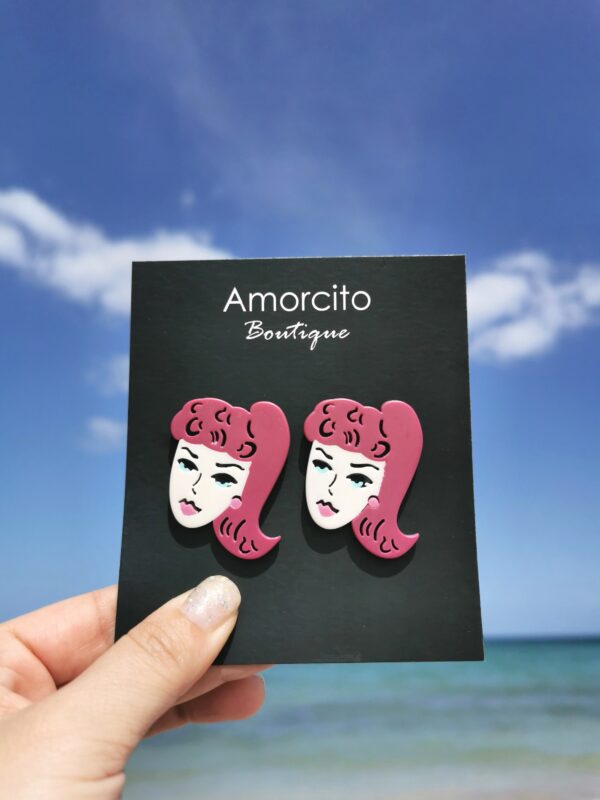 Girl Statement Stud Earrings - Image 3