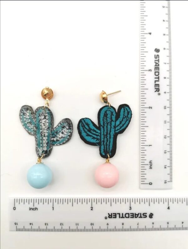 Embroidered Cactus Earrings - Image 7