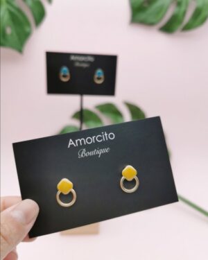 Boho Style Enamel Geometric Stud Earrings