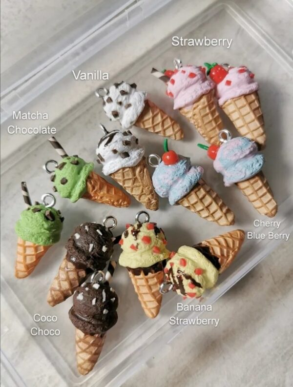 Handmade Polymer Clay Ice Cream Earrings - Image 12