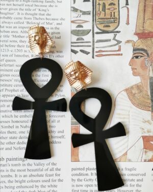 The Ankh Egyptian Cross Pharaoh Drop Earrings