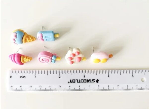 Ice Cream Stud Earrings - Pastel Colors - Image 8