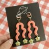 Handmade Polymer Clay Earrings - Neon Jellyfish - Image 3