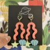 Handmade Polymer Clay Earrings - Neon Jellyfish - Image 2