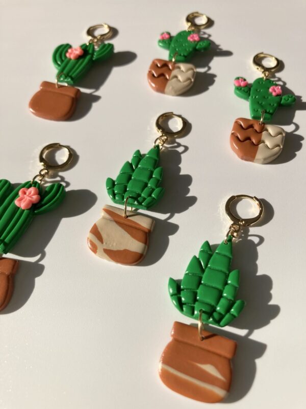 Handmade Polymer Clay Earrings - Pot Plants - Image 11