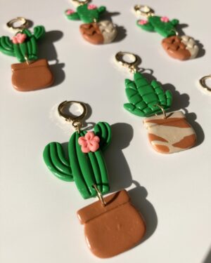 Handmade Polymer Clay Earrings - Pot Plants