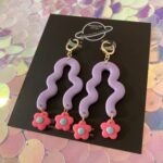 Handmade Polymer Clay Earrings - Neon Jellyfish - Image 7