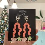 Handmade Polymer Clay Earrings - Neon Jellyfish - Image 4