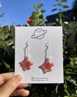 Handmade Real Flower Earrings - Azalea