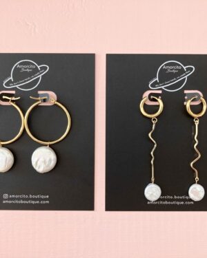 Handmade Stainless Steel Pearl Earrings