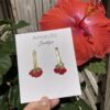 Handmade Real Flower Earrings - Fan Shape Roses - Image 2