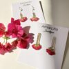 Handmade Real Flower Earrings - Fan Shape Roses