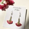 Handmade Real Flower Earrings - Fan Shape Roses - Image 6