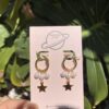 Handmade Pearl Star Earrings - Image 2