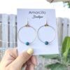 Handmade Boho Geometric Brass Earrings - Apatite - Image 5