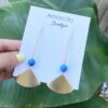 Handmade Boho Geometric Brass Earrings - Apatite - Image 4