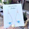 Handmade Boho Geometric Brass Earrings - Apatite - Image 8