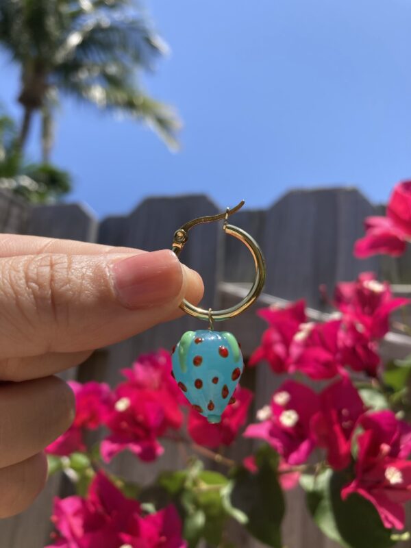 Strawberry Hoop Earrings - Image 3
