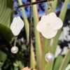Handmade Real Flower Earrings - Hydrangea (White)