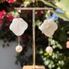 Handmade Real Flower Earrings - Hydrangea (White) - Image 4