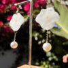 Handmade Real Flower Earrings - Hydrangea (White) - Image 6