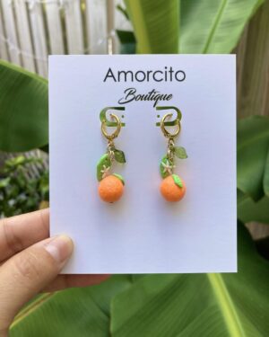 Handmade Polymer Clay Earrings - Florida Orange