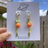 Handmade Polymer Clay Earrings - Florida Orange - Image 2