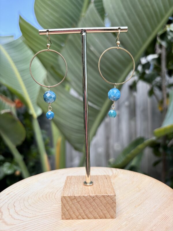 Boho Style Gemstone Stainless Steel Earrings - Apatite - Image 6