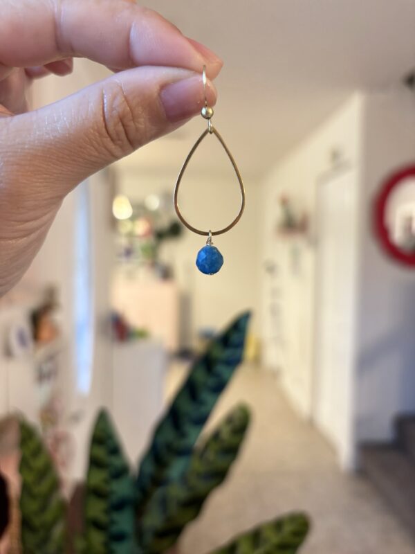 Boho Style Gemstone Stainless Steel Earrings - Apatite - Image 7