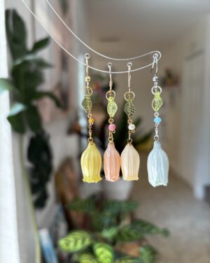 Handmade Real Flower Earrings - Canterbury Bells