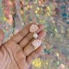 Handmade Polymer Clay Earrings - Underwater World Pink - Shell Collection - Image 11