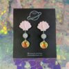 Handmade Polymer Clay Earrings - Underwater World Pink - Shell Collection - Image 5