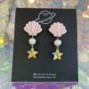 Handmade Polymer Clay Earrings - Underwater World Pink - Shell Collection - Image 10