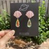 Handmade Polymer Clay Earrings - Underwater World Pink - Shell Collection - Image 8