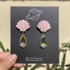 Handmade Polymer Clay Earrings - Underwater World Pink - Shell Collection