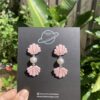 Handmade Polymer Clay Earrings - Underwater World Pink - Shell Collection - Image 3