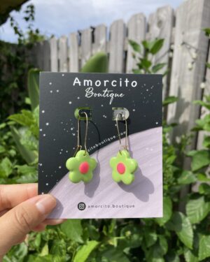Handmade Polymer Clay Earrings - Flower Drop Earrings