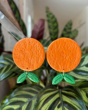 Handmade Polymer Clay Earrings - Florida Tangerine