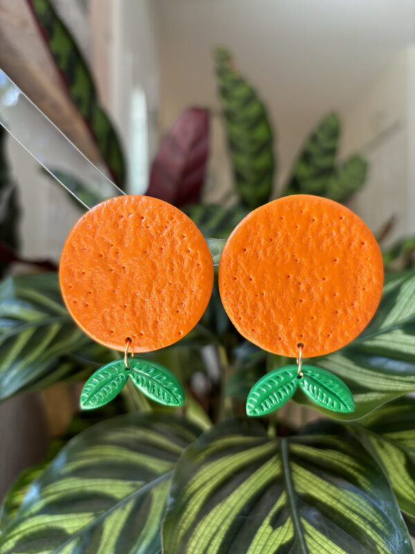 Handmade Polymer Clay Earrings - Florida Tangerine