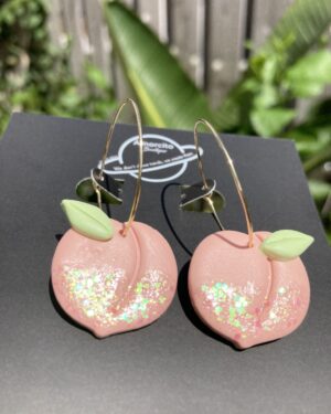 Handmade Polymer Clay Earrings - Peaches