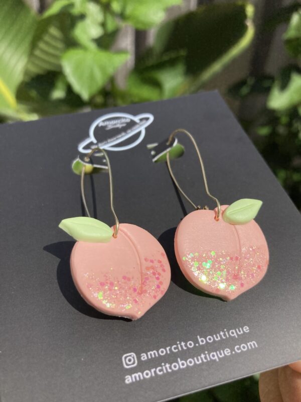 Handmade Polymer Clay Earrings - Peaches - Image 7