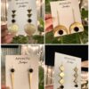 Handmade Boho Geometric Brass Earrings - Black Agate
